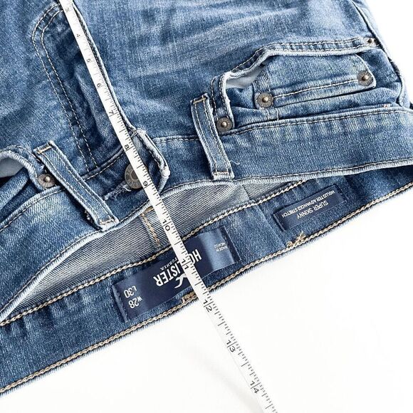 Hollister Womens Denim Advanced Stretch Distressed Super Skinny Jeans Blue 28 - Picture 11 of 11